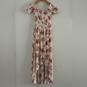 Forever 21 Hi-Lo Boho Floral Peasant Top Sz S